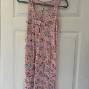 Little Sleepies Pink Cloud & Elephant Print Sleeveless Nightgown